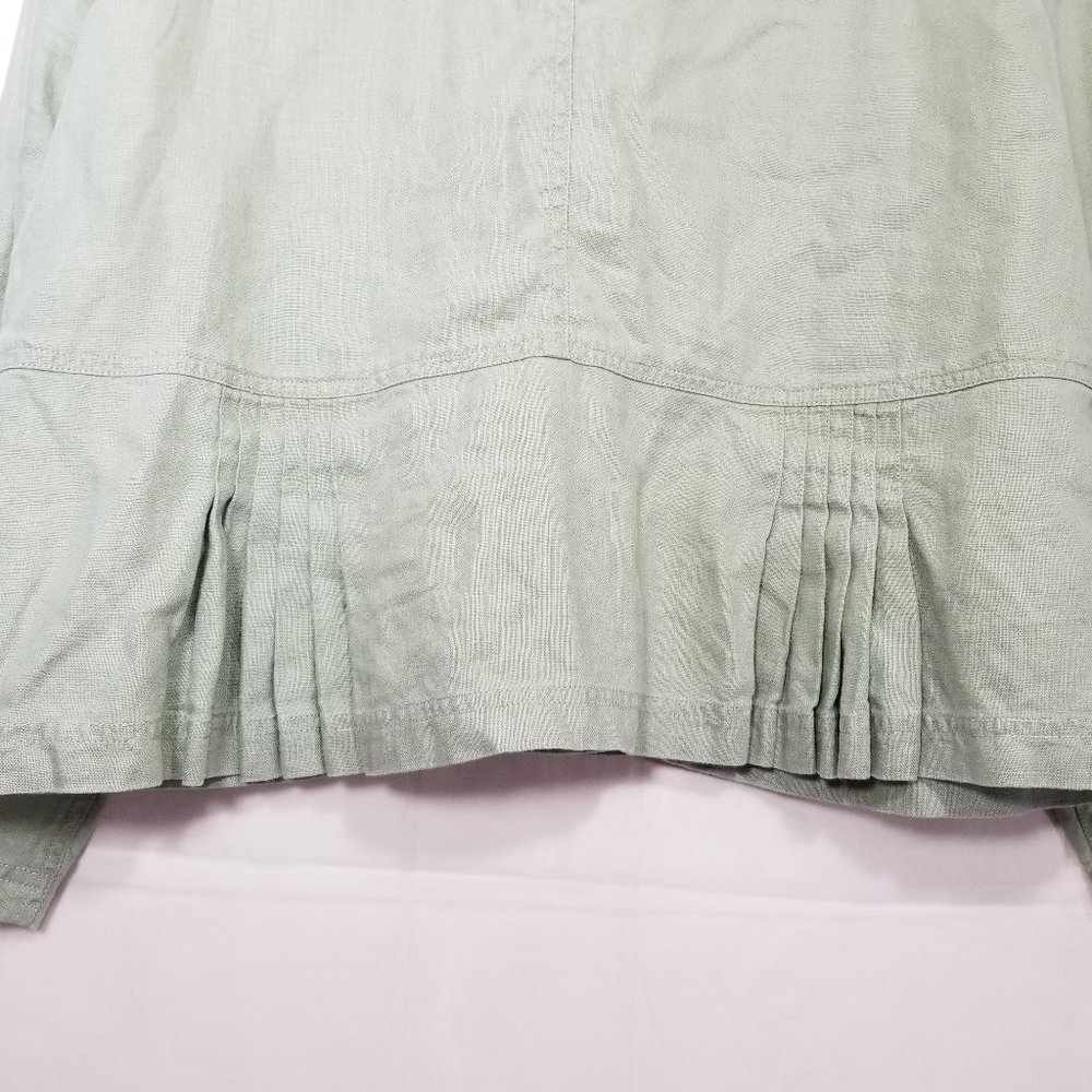 J Jill 100% linen pleated back jacket light green size XSP petite short buttonup - Picture 7 of 9